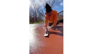 How we color and stamp concrete (red)