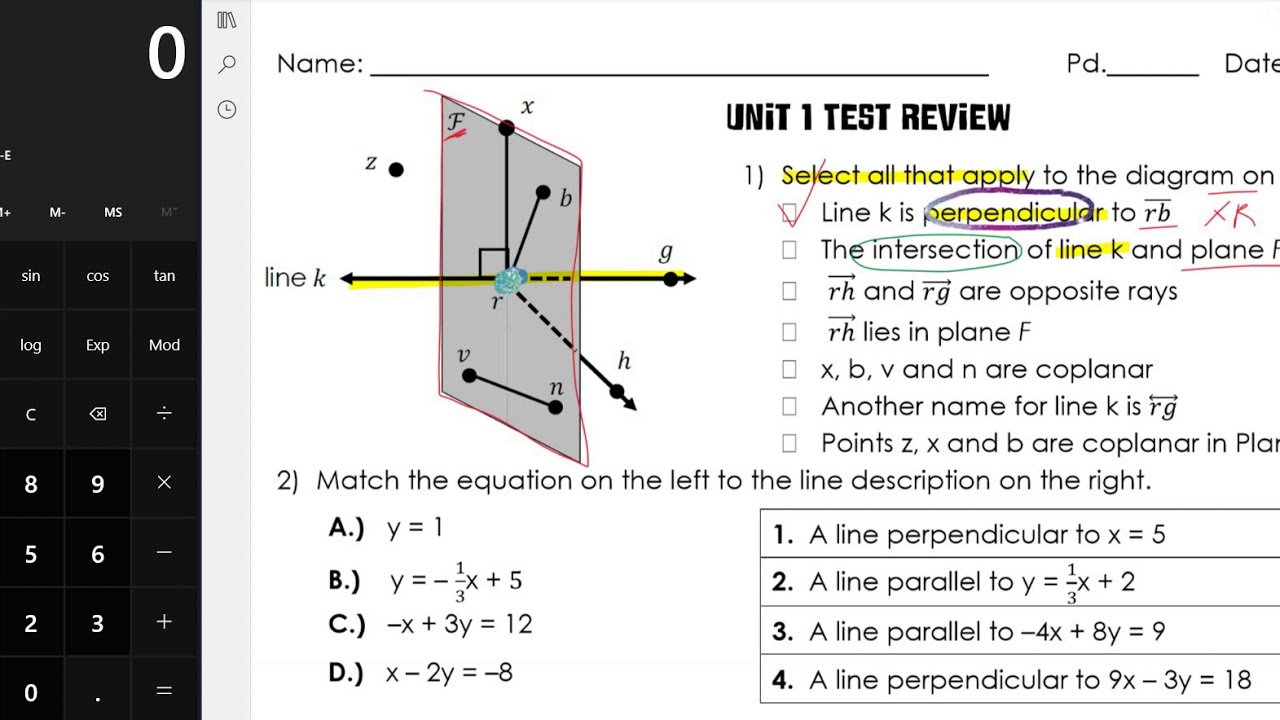 Unit 1 Test Review Question 1 - YouTube