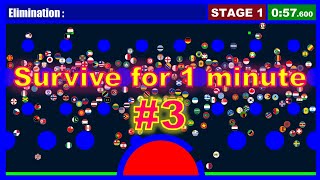 Survive for １minute #3, 220 country elimination marble race game in Algodoo | Marble Factory