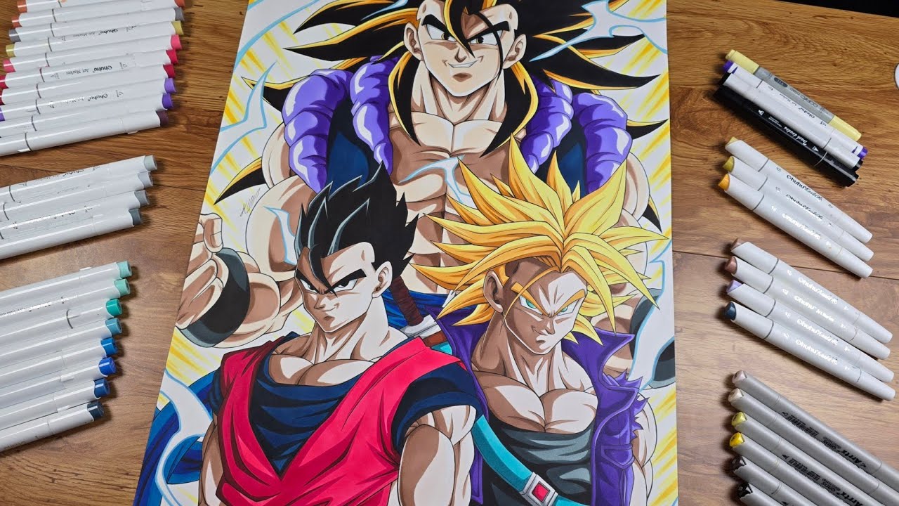 Drawing GOHAN & TRUNKS Fusion = TRUHAN | Commission #159