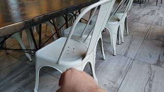 300 LBS WOW - Review of Metal Dining Chairs Outdor Stackable Review Unboxing FDW Demo Test