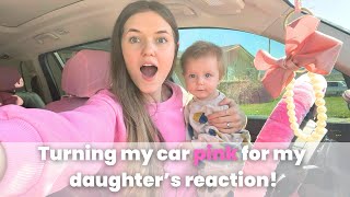 Making my whole car PINK and getting my kids reactions!