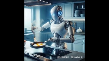 🤖 Humanoid Robot in a Modern Kitchen Frying Eggs | Futuristic Cooking in Action! 👨‍🍳 #robot #digital