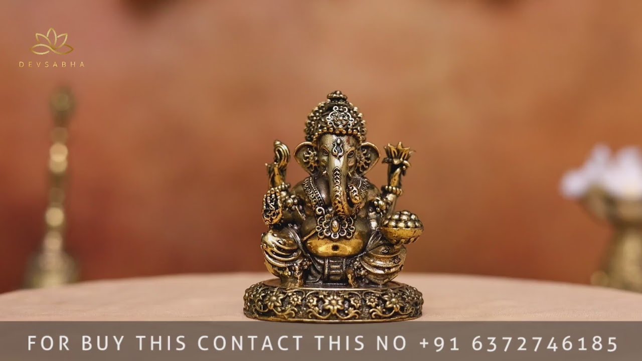 BRASS GANESH IDOL HEIGHT 2.9 INCHES