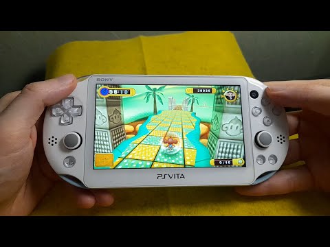 Super Monkey Ball 2 Sakura Edition port gameplay on Sony PS Vita Slim Playstation Vita 3.65 Henkaku