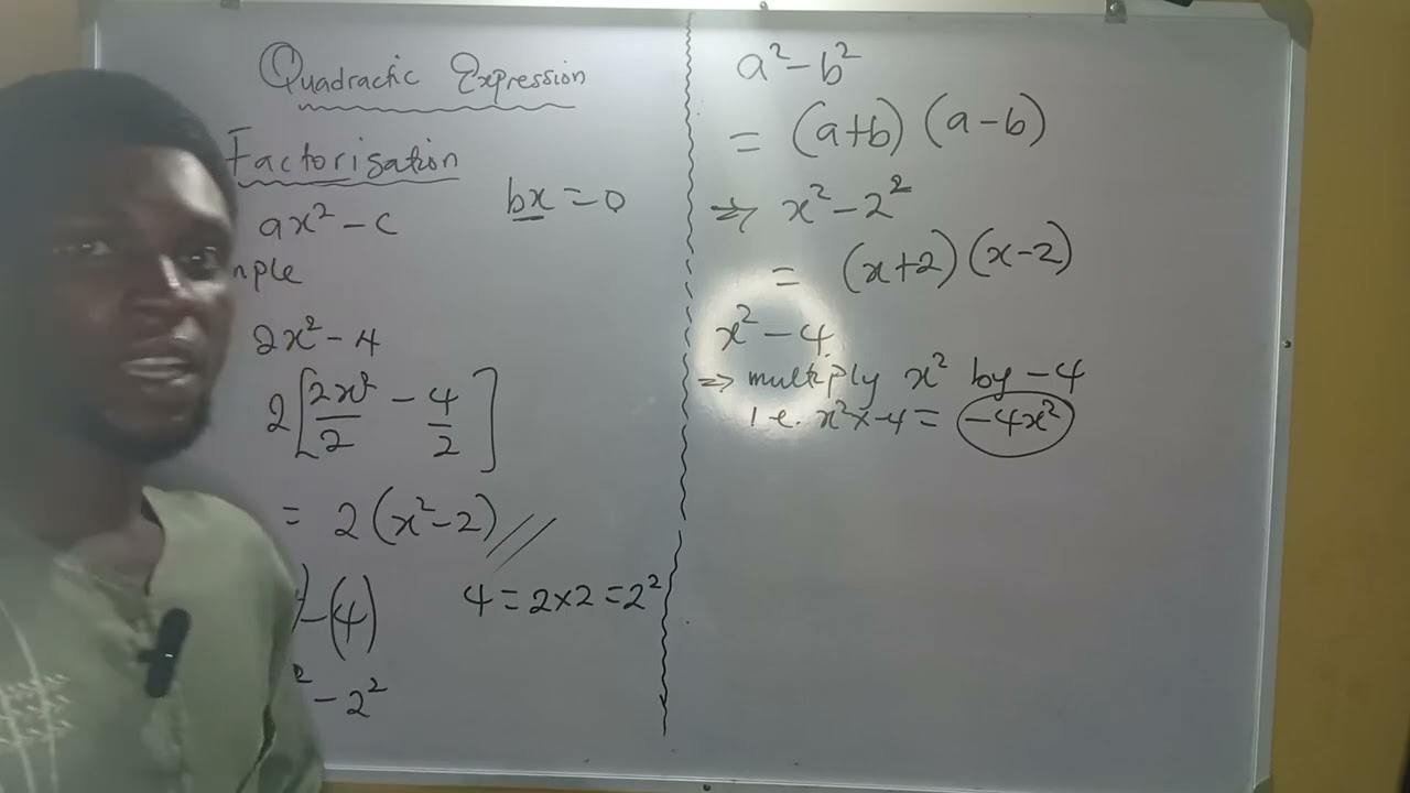 QUADRATIC EQUATION 1.1 Factorisation Of Quadratic Expression V 