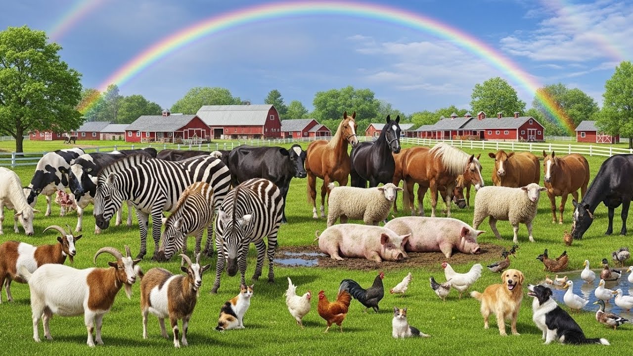 Cute Animal Moments Rabbit, Piglet, Chicken, Buffalo, Monkey, Goat, Dog, Duck  Animal Video