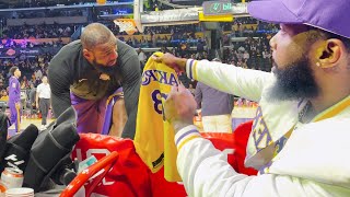 Asking LEBRON To Sign My Lakers Jersey At The Game!
