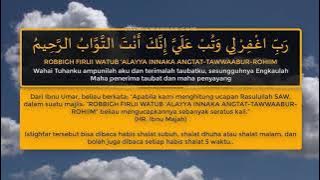 Istighfar: Rabb-ighfir li, wa tubb `alayya, innaka Antat-Tawwabur-Rahim.