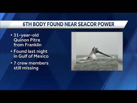 Lafourche Parish coroner confirms sixth body recovered from Seacor Power lift boat tragedy