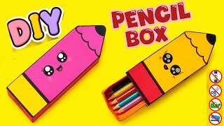 Easy craft ideas/Paper pencil box/miniature craft /Paper craft/how to make/DIY school supplies
