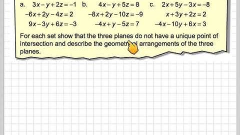 Determining the geometrical arrangement of three planes when some or all are parallel