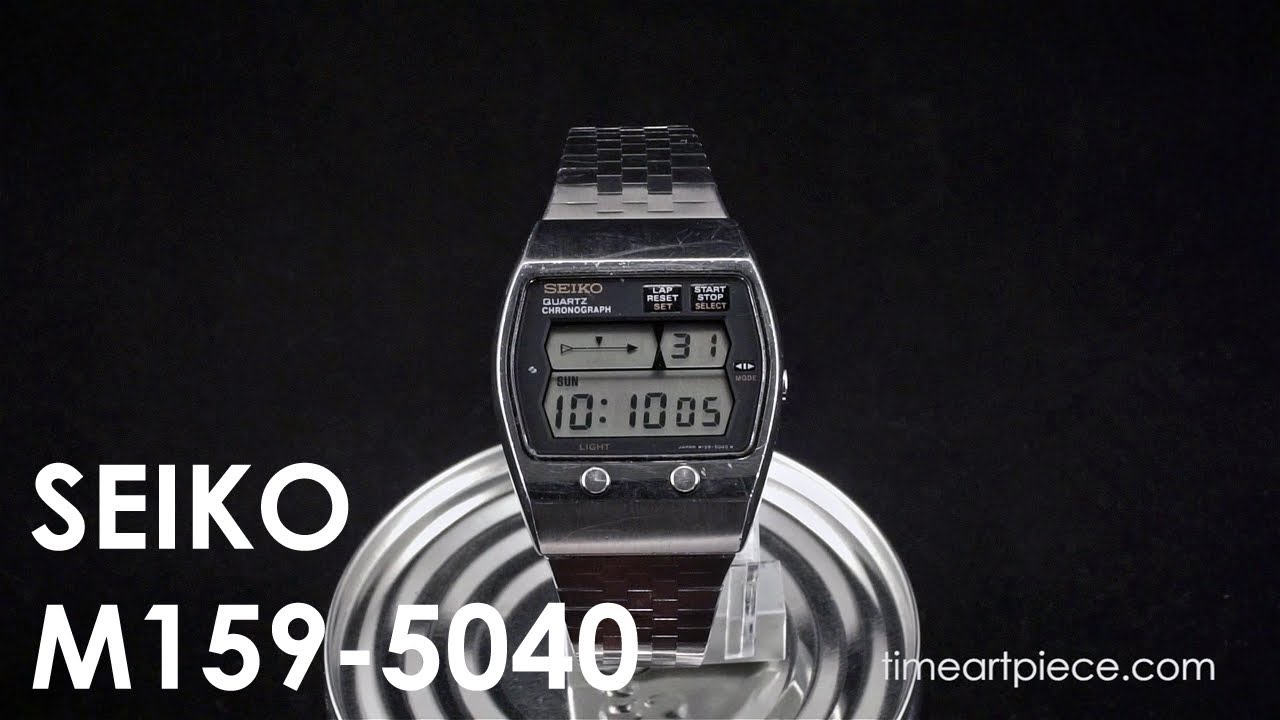 Seiko M159-5040 Vintage Digital LCD Chronograph Quartz Watch - YouTube
