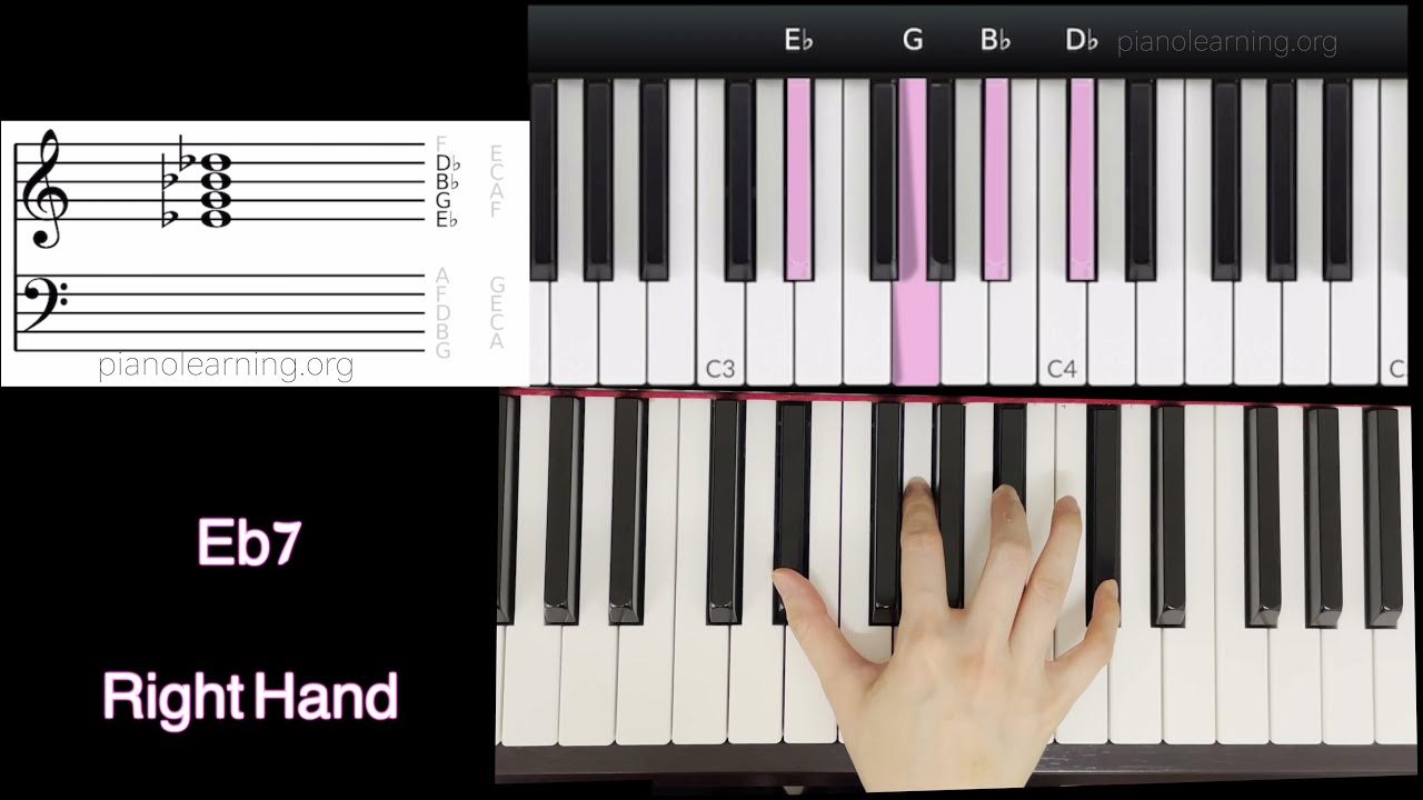 how to play Eb7 chord on piano in 21 secs - YouTube