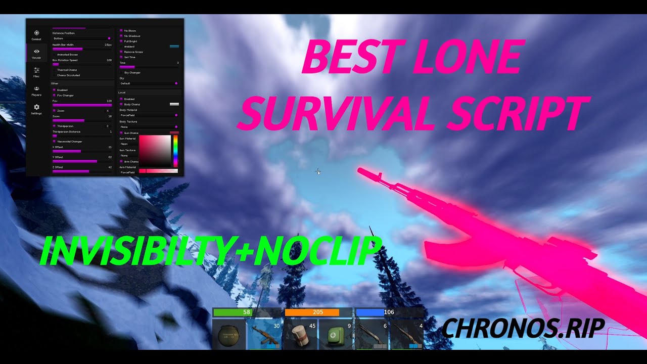 Lone Survival Script NOCLIP+INVIS (Chronos.Rip) - YouTube