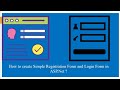 How to make Registration and Login Form in ASP.Net(part-1)