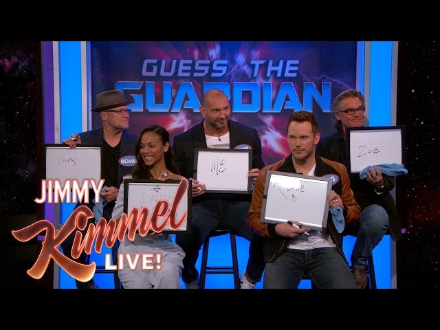 The Cast of Guardians of the Galaxy Vol. 2 Plays 'Guess the Guardian' class=
