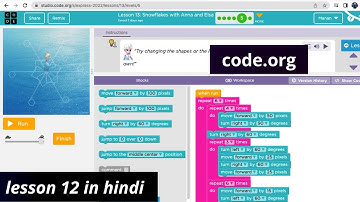code.org Snowflakes with Anna and Elsa lesson 13 in Hindi #codeindia #kidscoding #codewithfun #code