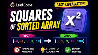 Squares of a Sorted Array. Leetcode problems to crack coding interviews.