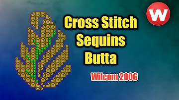 Cross Stitch With Sequin Full Design | Wilcom 2006 Embroidery Designing Tutorial