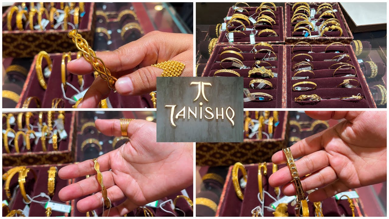 Браслет Tanishq из 22-каратного золота типа «када» и дизайн браслета с указанием цены и веса