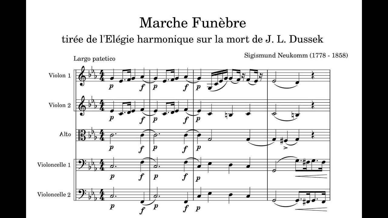 Neukomm, Sigismund (1778 -1858) Marche Funèbre tirée de l'Elégie harmonique sur la mort de Dussek.