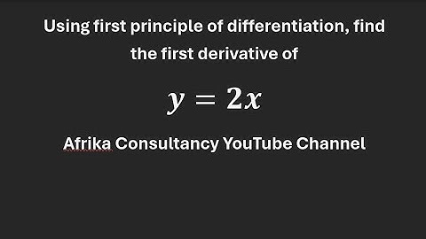 First Principle Of Differentiation