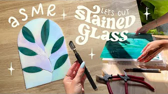 asmr glass cutting ☁️ make stained glass with me
