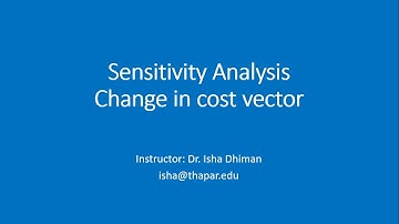 Sensitivity Analysis Part - 4 Change in cost vector