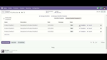 Products Template Custom Checklist Odoo