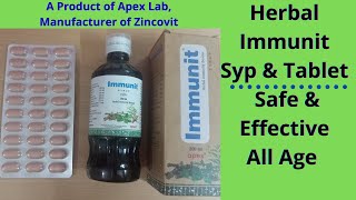 Immunity I Immunit Syrup I Immunit Tablet I 100 %  Herbal Immunity Booster Syrup I Apex Company