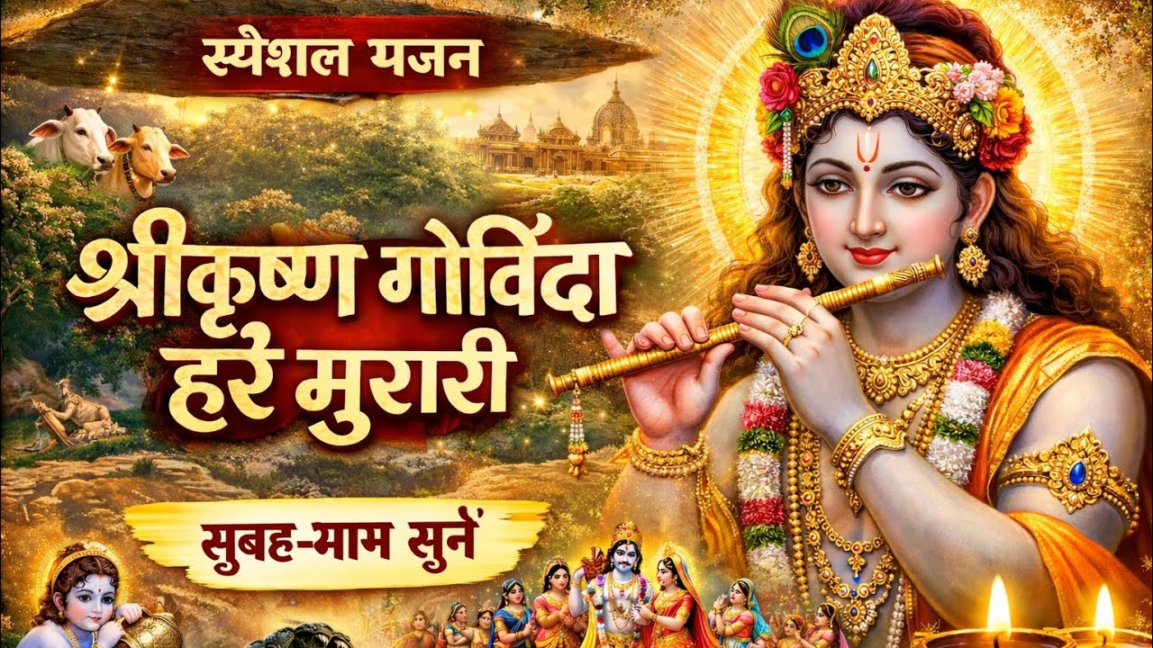श्रीकृष्ण गोविंद हरे मुरारी 🙏 | 10 मिनट का स्पेशल कृष्ण भजन सुबह-शाम सुनने#vairalbhajan#vairalvideo 