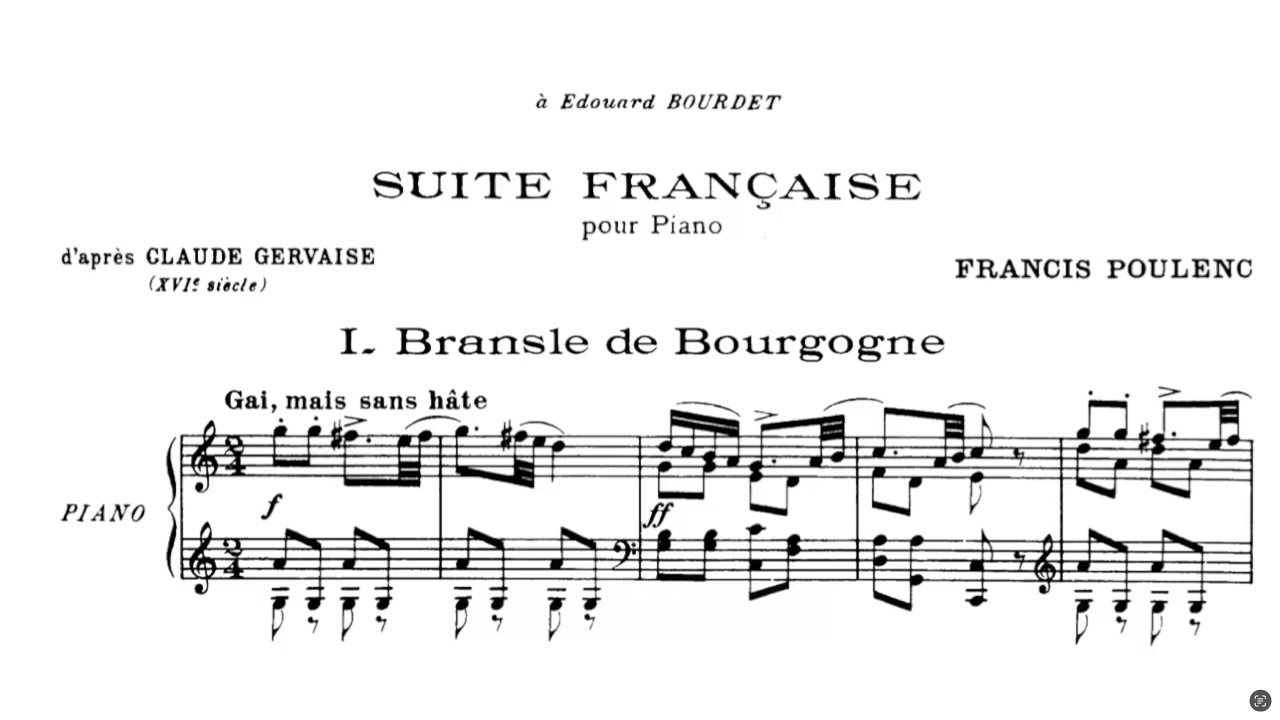 Poulenc plays Suite Française (French Suite) - YouTube