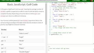 Famous Basic JavaScript Golf Code free code camp   Dani Profile
