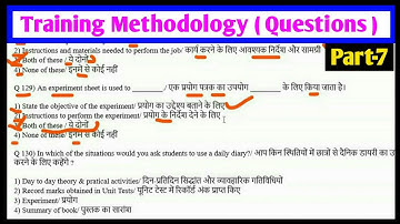 principle of teaching || training methodology question paper (part -7)