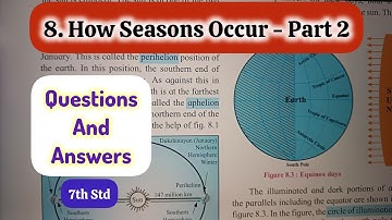 7th Std - Geography - Chapter 8 How Seasons Occur Part 2 questions answers exercise in hindi