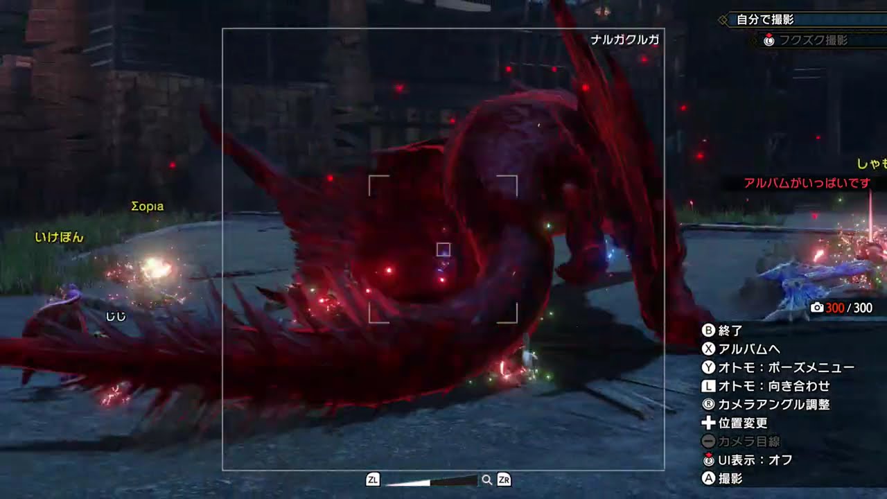 Σopia氏、いけぽん氏、しゃも氏とナルガクルガ&ルナガロン&ヌシ・ジンオウガω