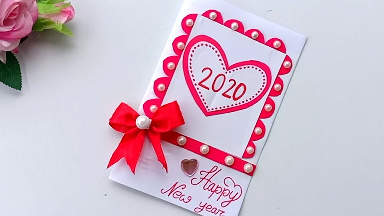 Beautiful Handmade Happy New Year 2020 Card Idea / DIY Greeting ...