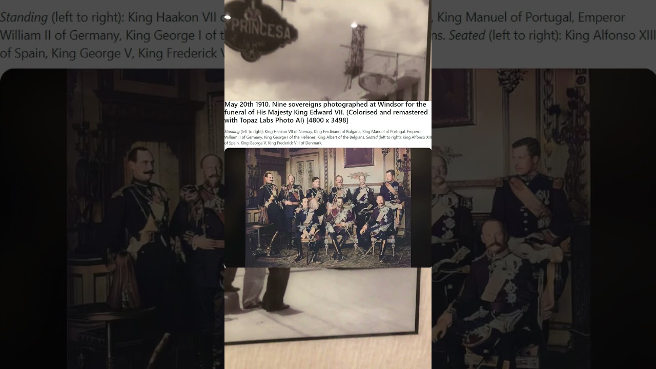 May 20th 1910, Nine sovereigns photographed at Windsor for the funeral of His Majesty King Edward