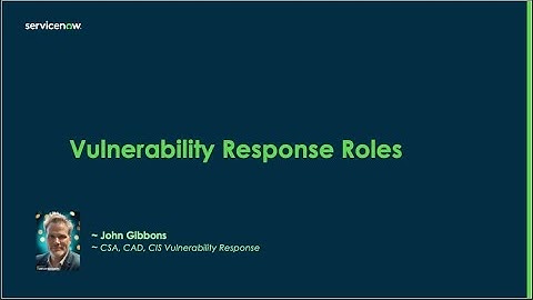 Base Infrastructre Vulnerability Response User Roles