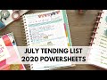 JULY TENDING LIST | 2020 POWERSHEETS