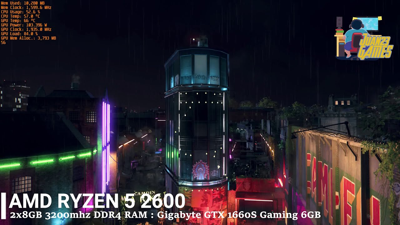 Watch Dogs Legion Benchmark Ryzen 5 2600 GTX 1660 Super 1080p