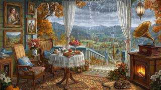 vintage oldies playing in another room on a rainy 1940s autumn afternoon | cozy cottage ambience screenshot 5