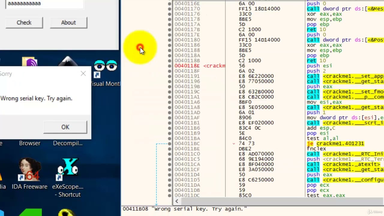 13.2 Crack the Serial Key using BP on strings