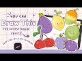 How to Draw The Cutest Kawaii Fruits Ever In Procreate! Easy Beginner Tutorial ✨🍃