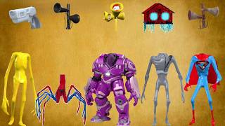WRONG HEADS SIREN HEAD CAR, GREEN HOUSE HEAD, SCARY HOUSE, SIREN HEAD DOUBLE, SIREN HEAD THUNDERBOLT