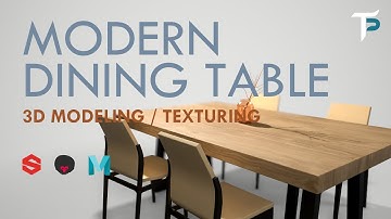 Modern Dining Table - 3D Modeling - Maya, Substance Painter, Marmoset Toolbag