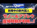 【中日】アブレウ・サノーの復帰時期と最新の状況判明・・・！