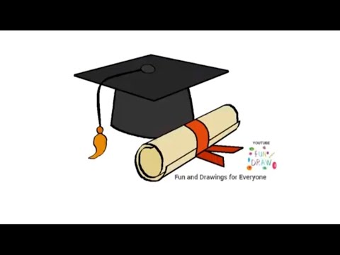 Hvordan man tegner en kasket med et diplom