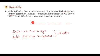Power Play Class 8 Maths | Figure it out | 11Q - A digital locker has an alphanumeric....